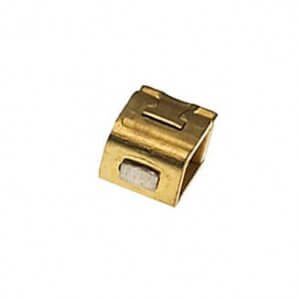 Wire screw terminal clamp with induction welded silver contact